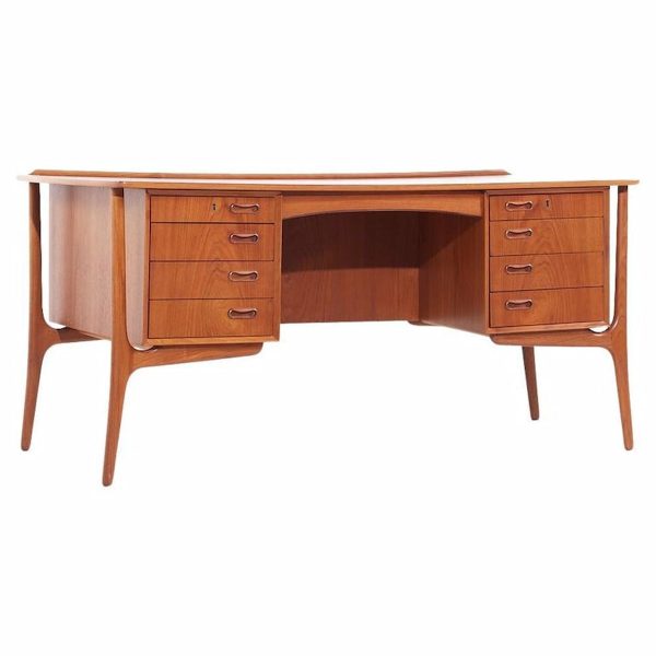 svend madsen mid century danish teak curved desk