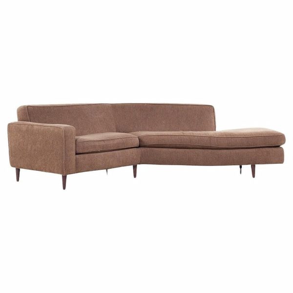 Thayer Coggin Mid Century Angle Bumper Sofa