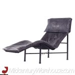 Tord Bjorklund for Ikea Mid Century Black Leather Chaise