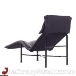 Tord Bjorklund for Ikea Mid Century Black Leather Chaise