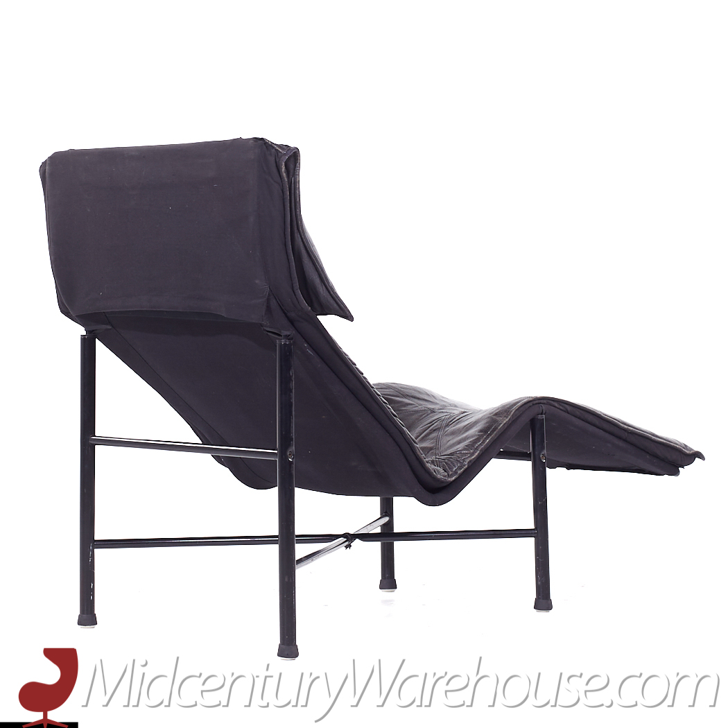 Tord Bjorklund for Ikea Mid Century Black Leather Chaise