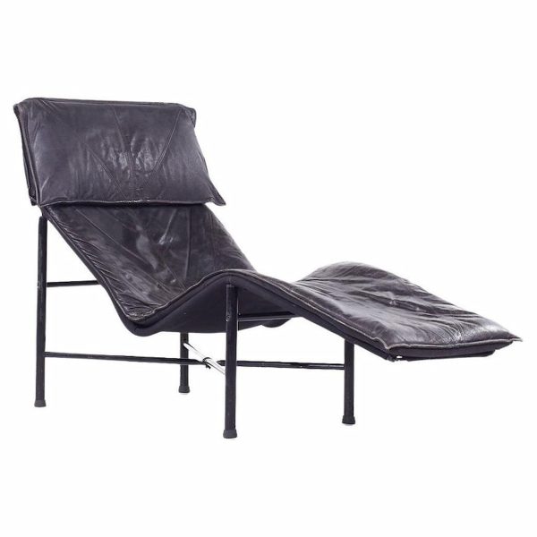 tord bjorklund for ikea mid century black leather chaise