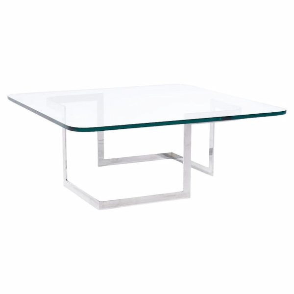 Vladimir Kagan Mid Century Steel and Glass Infinity Coffee Table