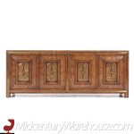 William Doezema for Mastercraft Burlwood and Brass Credenza