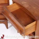 Young Manufacturing Mid Century Walnut Curved Nightstands - Pair