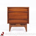 Young Manufacturing Mid Century Walnut Curved Nightstands - Pair