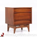 Young Manufacturing Mid Century Walnut Curved Nightstands - Pair