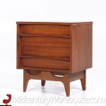 Young Manufacturing Mid Century Walnut Curved Nightstands - Pair