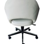 Knoll Saarinen White Leather and Chrome Executive Chair