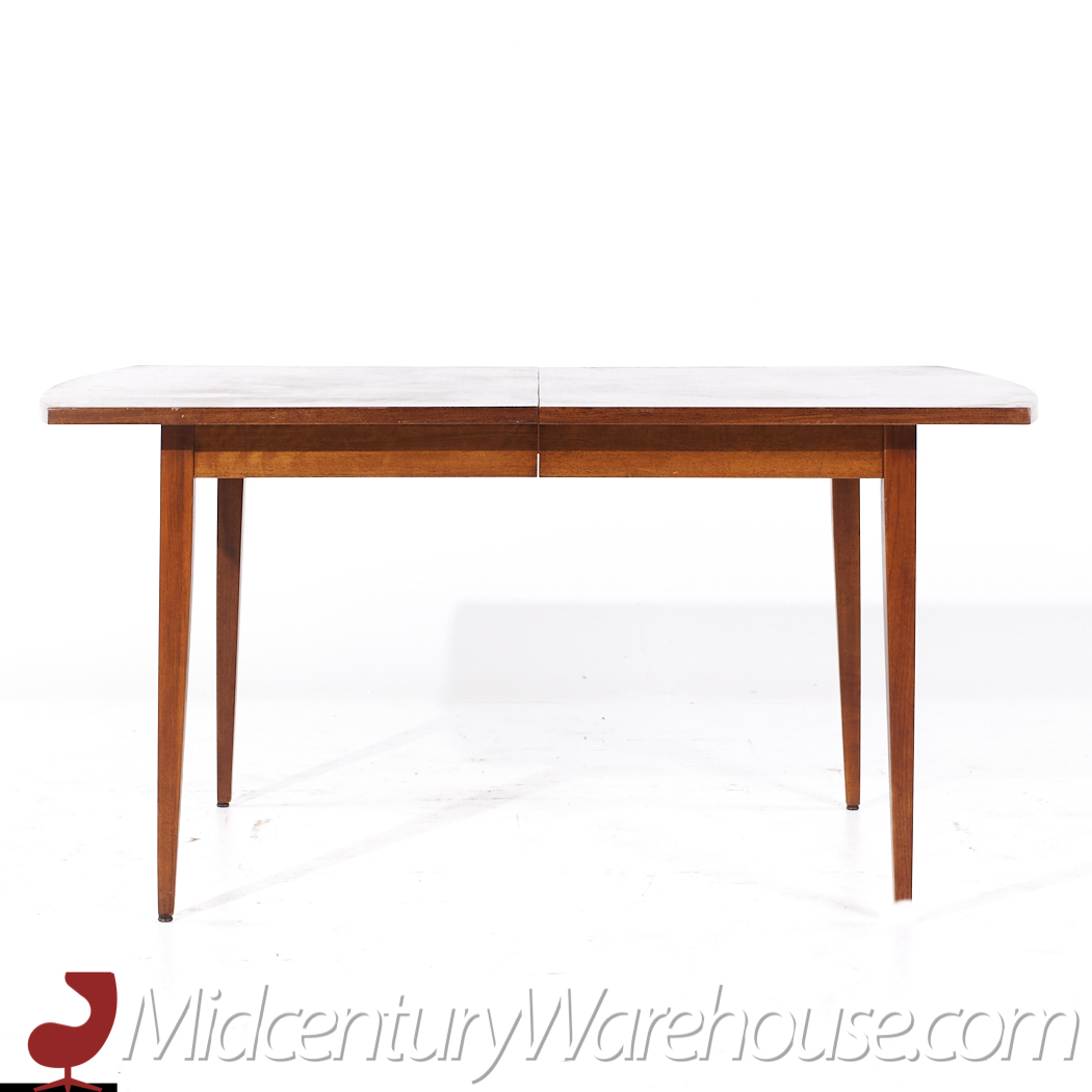 American of Martinsville Mid Century Walnut Expanding Dining Table with 3 Leaves