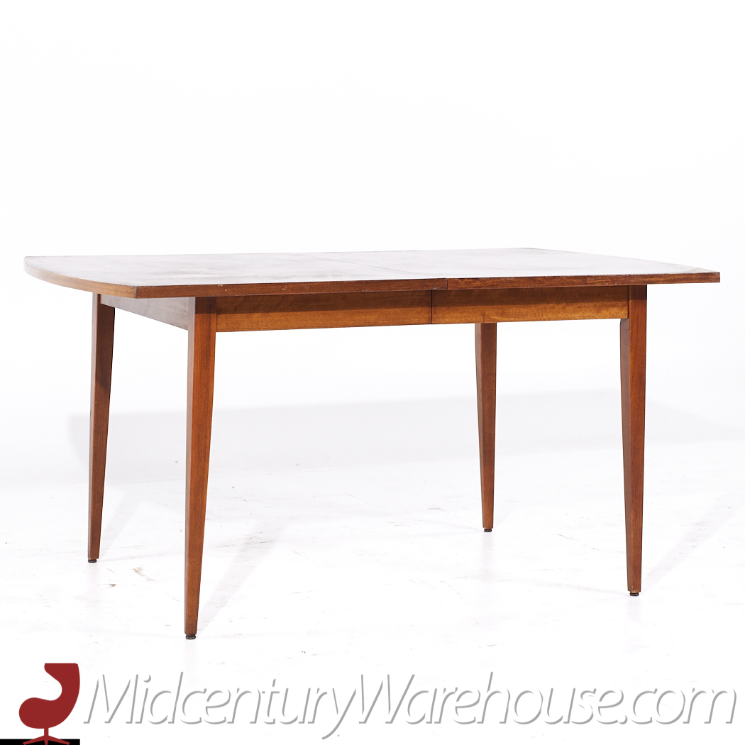 American of Martinsville Mid Century Walnut Expanding Dining Table with 3 Leaves