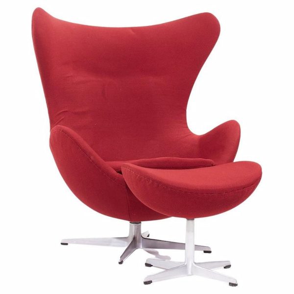 Arne Jacobsen for Fritz Hansen Mid Century Egg Chair and Ottoman