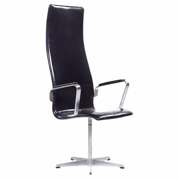 arne jacobsen for fritz hansen oxford mid century highback swivel chair