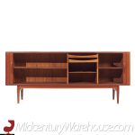 Bernhard Pedersen Style Mid Century Danish Teak Tambour Credenza