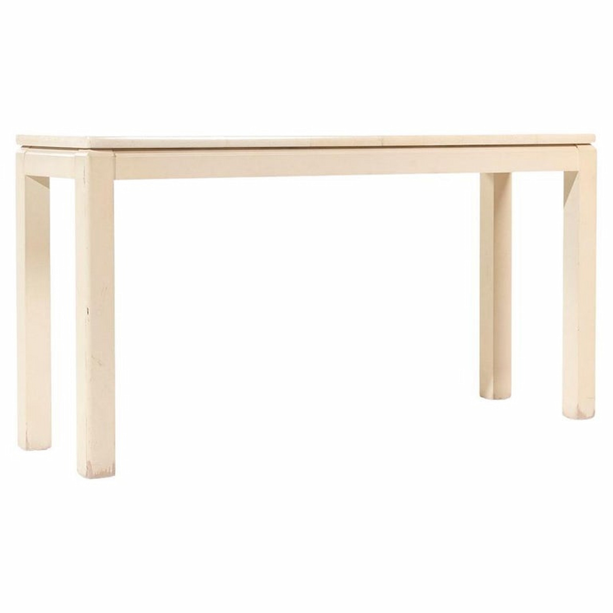 Faux Goat Skin Postmodern Console Table