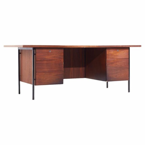 Florence Knoll Mid Century Walnut Executive Desk