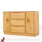 Heywood Wakefield Mid Century Maple Wheat Credenza and Hutch