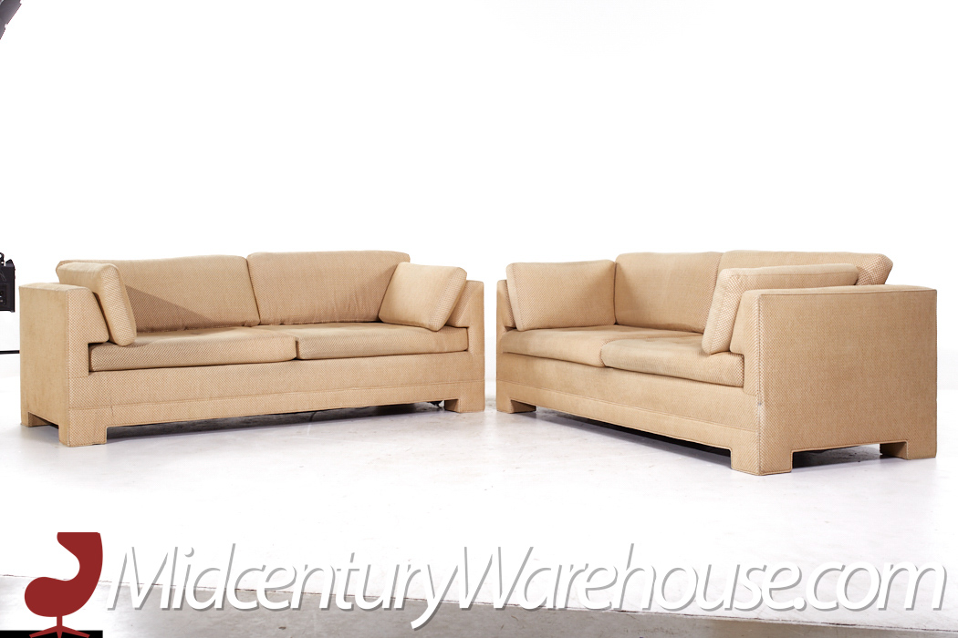 Interior Crafts Mid Century Parson Sofas - Pair