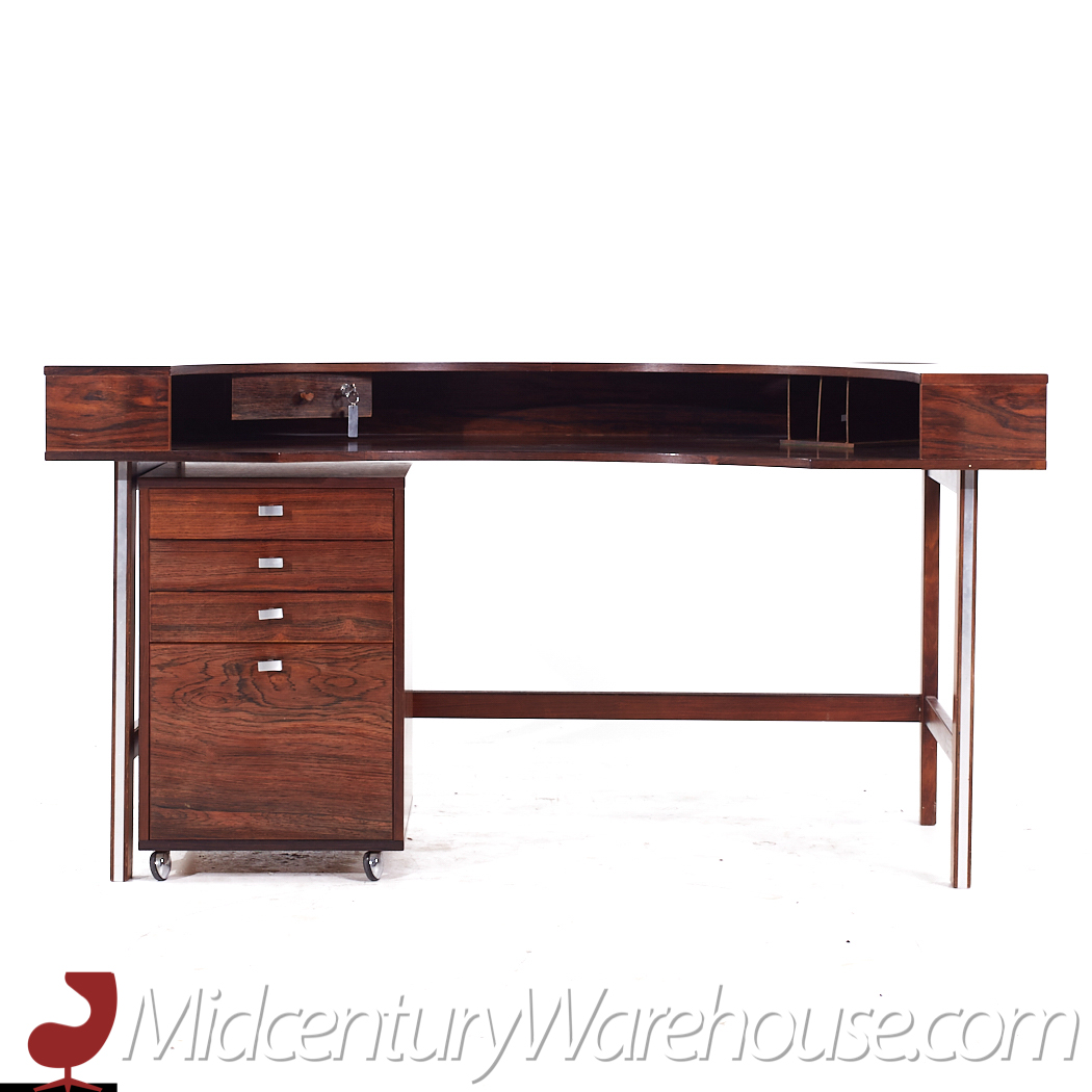 J.h. Quistgaard for Lovig Mid Century Danish Rosewood Desk