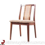 Jack Cartwright for Founders Mid Century Walnut and Cane Dining Chairs - Set of 6