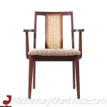 Jack Cartwright for Founders Mid Century Walnut and Cane Dining Chairs - Set of 6