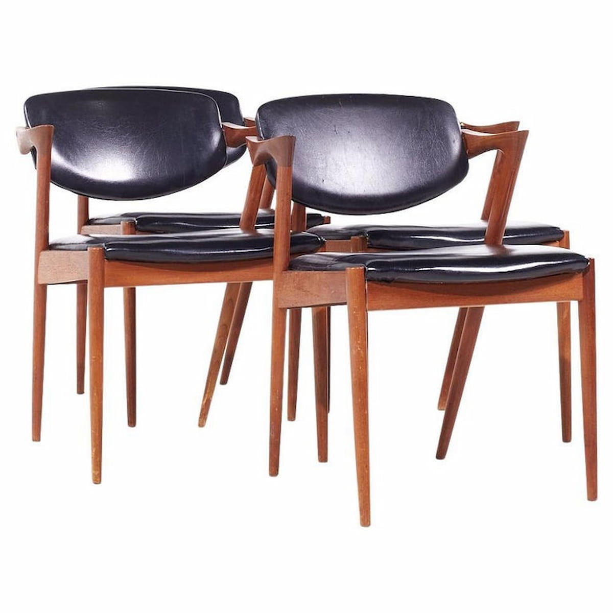 Kai Kristiansen Model 42 Mid Century Danish Teak Dining Chairs Set of 4 Mid Century Modern Furniture Modern Hill