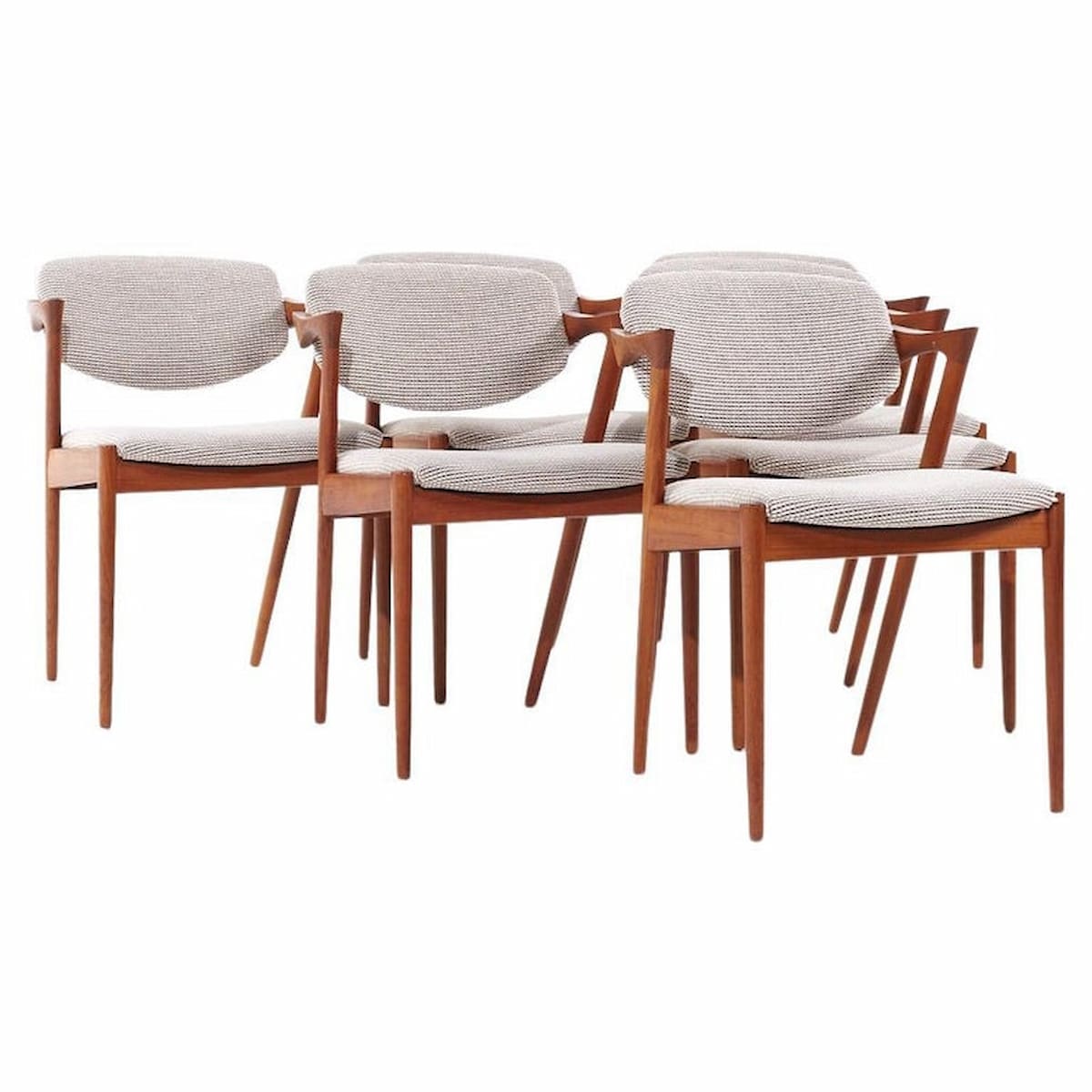 Kai Kristiansen Model 42 Mid Century Danish Teak Z Dining Chairs - Set of 6