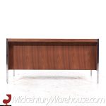 Knoll Style Mid Century Chrome and Walnut Executive Desk