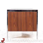 Knoll Style Mid Century Chrome and Walnut Executive Desk