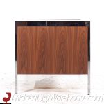 Knoll Style Mid Century Chrome and Walnut Executive Desk