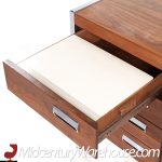 Knoll Style Mid Century Chrome and Walnut Executive Desk