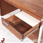 Knoll Style Mid Century Chrome and Walnut Executive Desk