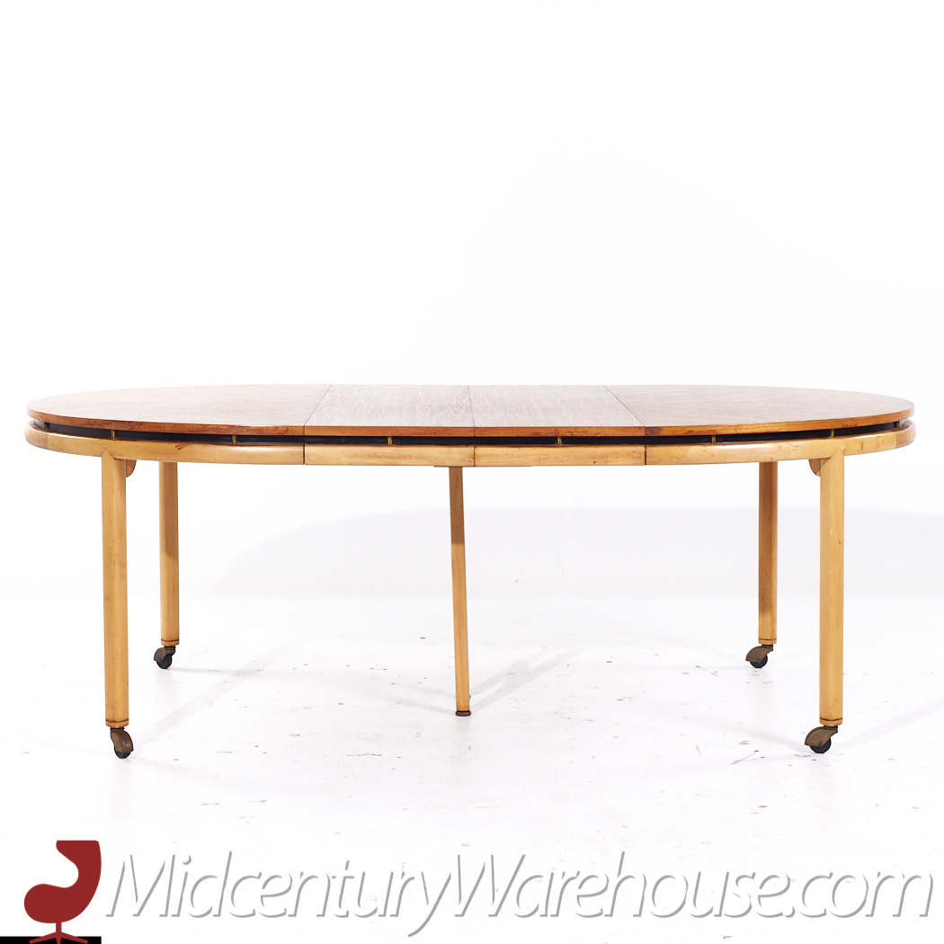 Michael Taylor for Baker Mid Century Expanding Dining Table with 3 Leaves