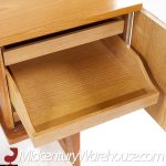 Paul Laszlo for Brown Saltman Mid Century Basket Weave Bleached Oak Desk