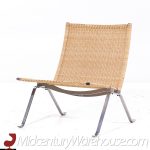 Poul Kjaerholm for Fritz Hansen Pk22 Mid Century Wicker and Steel Lounge Chairs - Pair