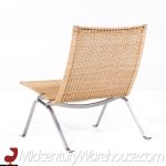 Poul Kjaerholm for Fritz Hansen Pk22 Mid Century Wicker and Steel Lounge Chairs - Pair