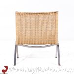 Poul Kjaerholm for Fritz Hansen Pk22 Mid Century Wicker and Steel Lounge Chairs - Pair