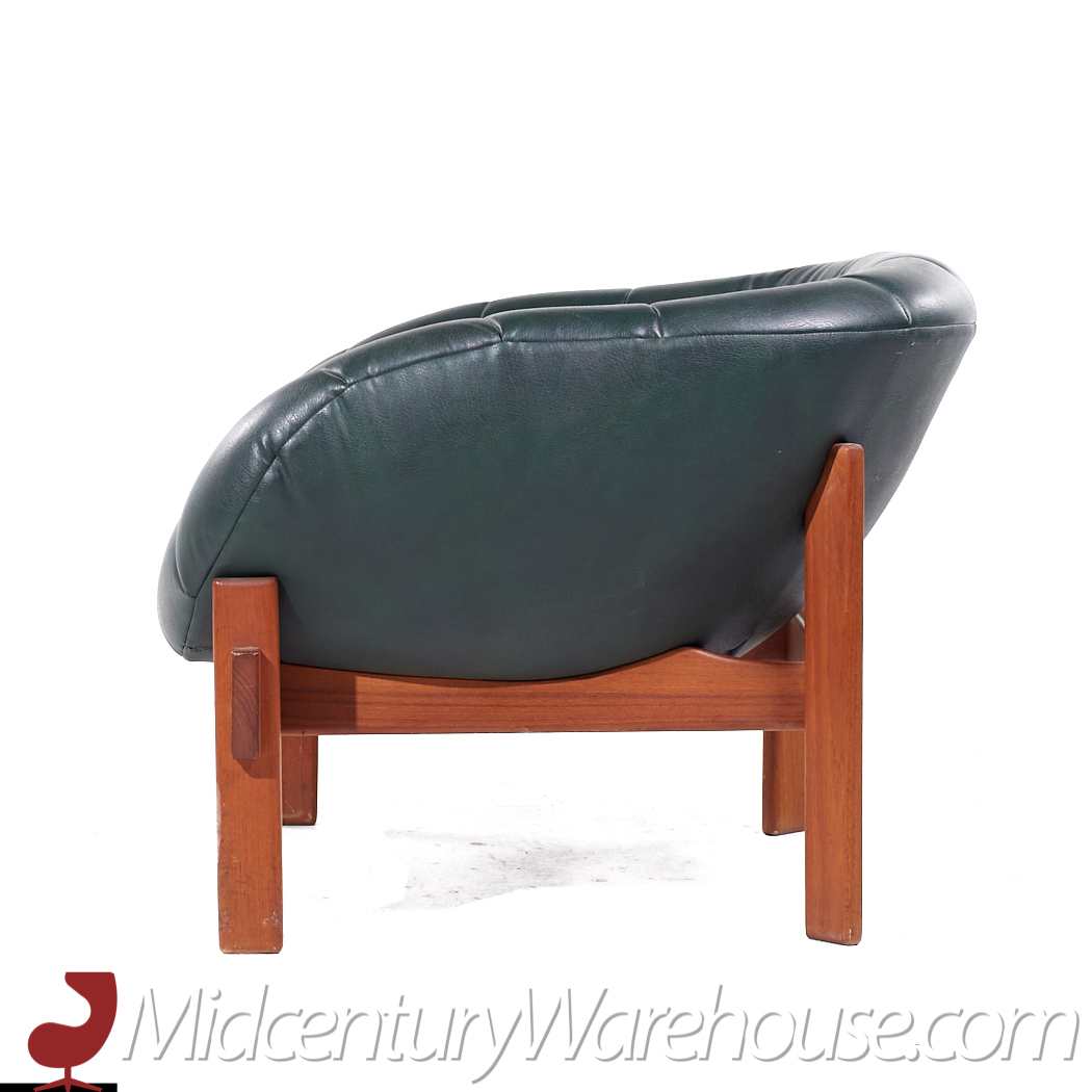 R Huber Mid Century Tufted Teak Lounge Chair