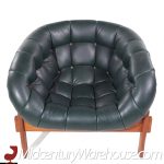 R Huber Mid Century Tufted Teak Lounge Chair