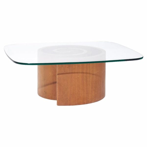 Vladimir Kagan Mid Century Walnut Snail Coffee Table