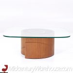 Vladimir Kagan Mid Century Walnut Snail Coffee Table