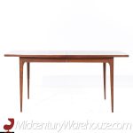 Young Manufacturing Mid Century Walnut Expanding Dining Table with 2 Leaves