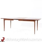 Young Manufacturing Mid Century Walnut Expanding Dining Table with 2 Leaves