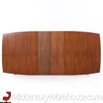 Young Manufacturing Mid Century Walnut Expanding Dining Table with 2 Leaves