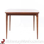 Young Manufacturing Mid Century Walnut Expanding Dining Table with 2 Leaves