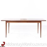 Young Manufacturing Mid Century Walnut Expanding Dining Table with 2 Leaves