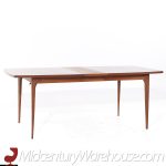 Young Manufacturing Mid Century Walnut Expanding Dining Table with 2 Leaves