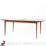 Young Manufacturing Mid Century Walnut Expanding Dining Table with 2 Leaves