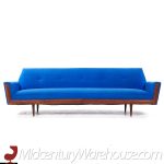 Adrian Pearsall Style Mid Century Walnut Gondola Sofa