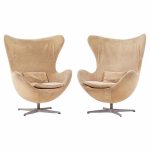 Arne Jacobsen for Fritz Hansen Mid Century Egg Chairs - Pair